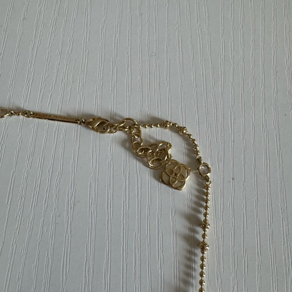 Kendra Scott Retired Gold 3 Layered Necklace with Logo Pendant—Mixed Chains - Picture 3 of 7